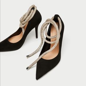 ZARA High Heel Court Shoes w Cord Detail